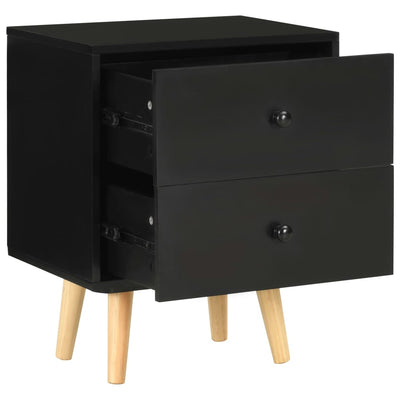 Yöpöydät 2 kpl musta 40x30x50 cm täysi mänty