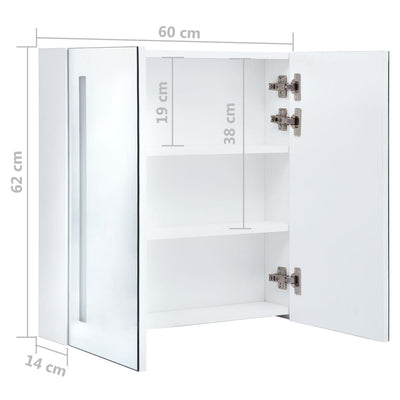 LED kylpyhuoneen peilikaappi 60x14x62 cm