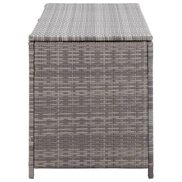 Harmaa puutarhan säilytyslaatikko Gioga 120x50x60cm (polyrottinki)