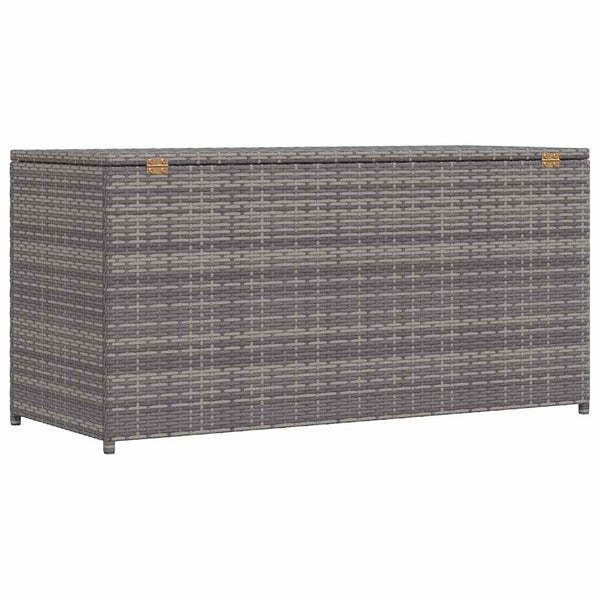 Harmaa puutarhan säilytyslaatikko Gioga 120x50x60cm (polyrottinki)