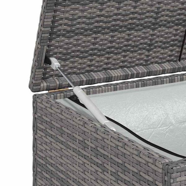 Harmaa puutarhan säilytyslaatikko Gioga 120x50x60cm (polyrottinki)