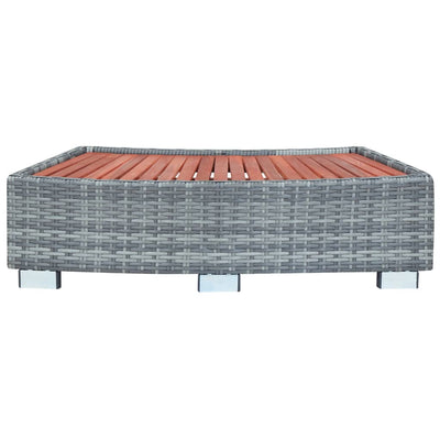 Porealtaan porras harmaa polyrottinki 92x45x25 cm