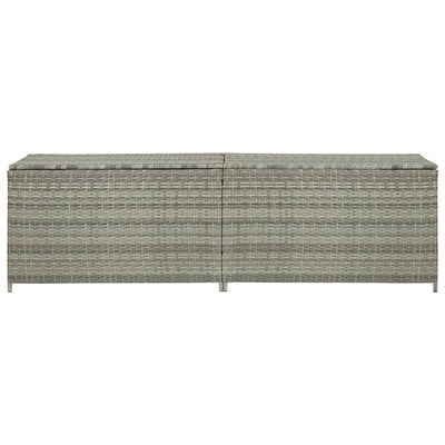 Puutarhan säilytyslaatikko polyrottinki 200x50x60 cm harmaa