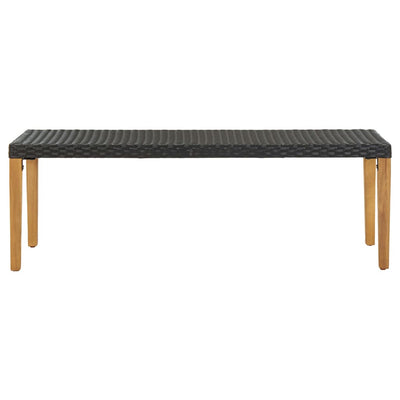 Puutarhapenkki 80 cm polyrottinki musta