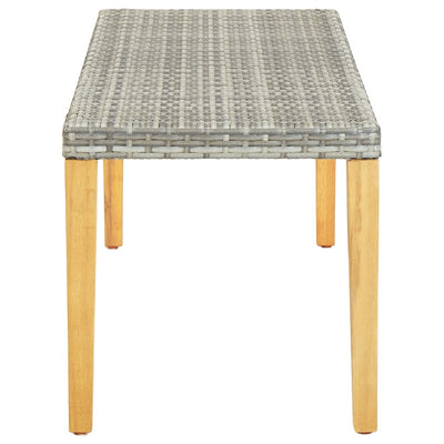 Puutarhapenkki 80 cm polyrottinki harmaa