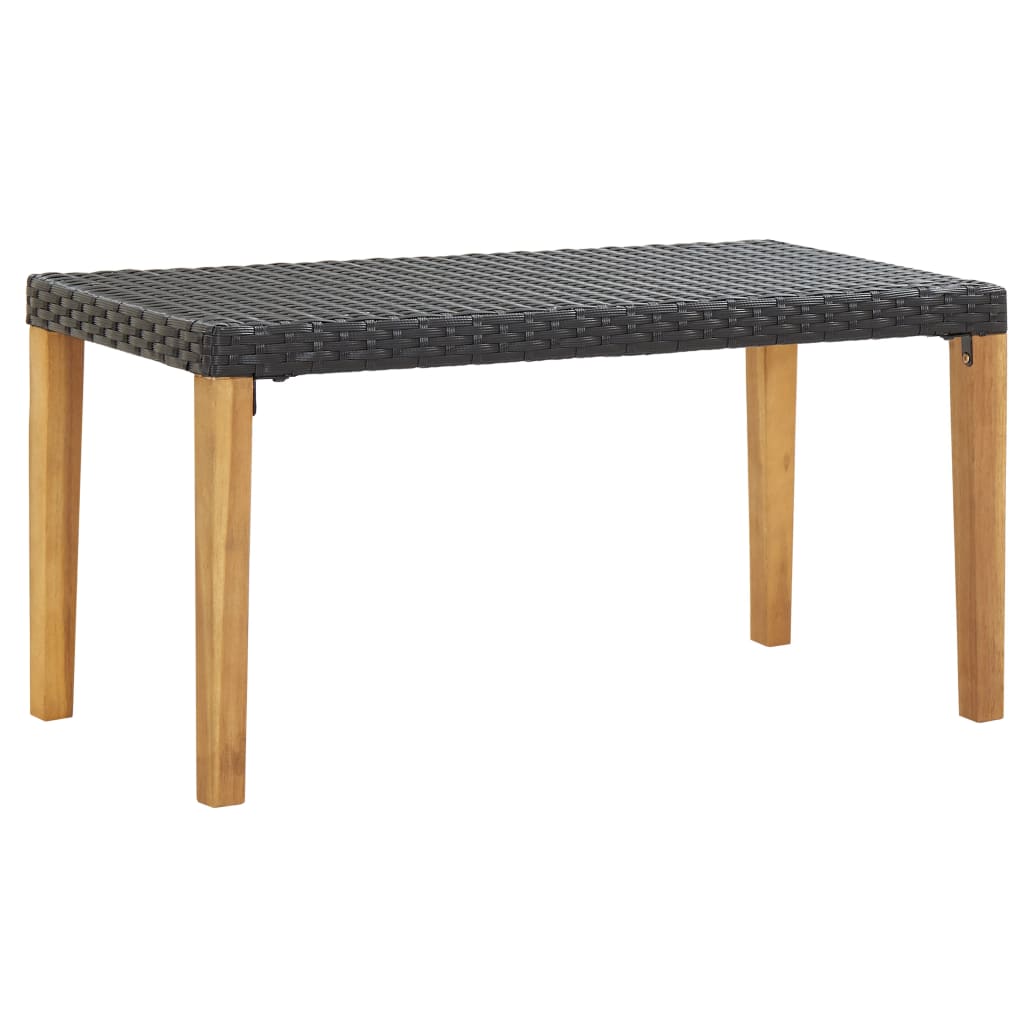 Musta puutarhapenkki Ghinai 120cm (polyrottinki ja akaasiapuu)