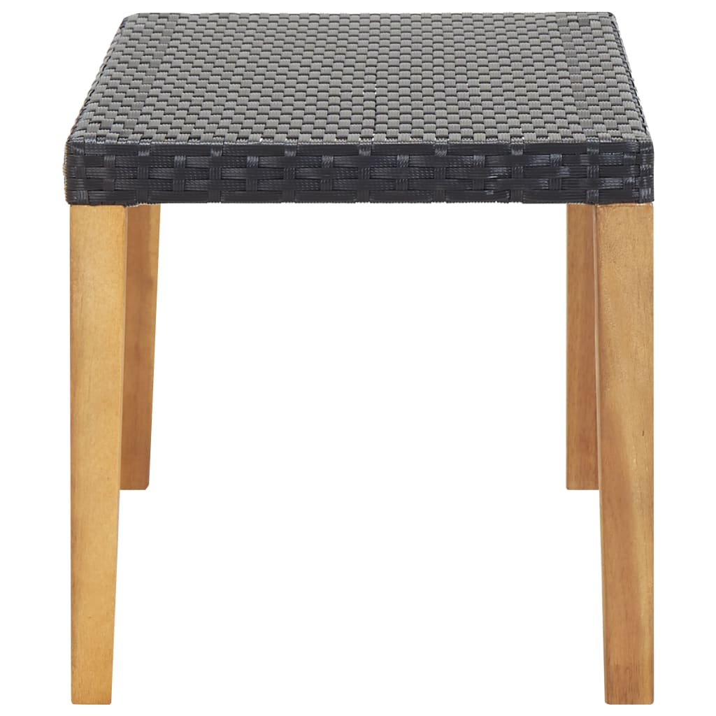 Musta puutarhapenkki Ghinai 120cm (polyrottinki ja akaasiapuu)