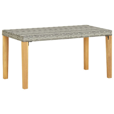 Puutarhapenkki 120 cm harmaa polyrottinki ja täysi akaasiapuu