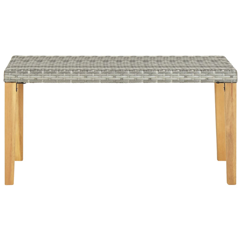 Harmaa puutarhapenkki Ghinai 120cm (polyrottinki ja akaasiapuu)