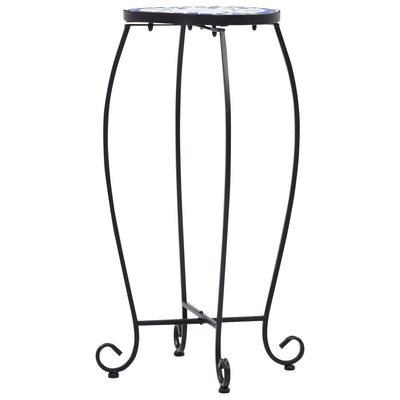 Sininen ja valkoinen mosaiikkipöytä Born (3 kpl keramiikka)