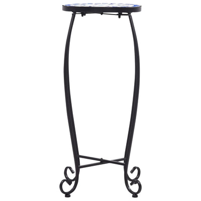 Sininen ja valkoinen mosaiikkipöytä Born (3 kpl keramiikka)