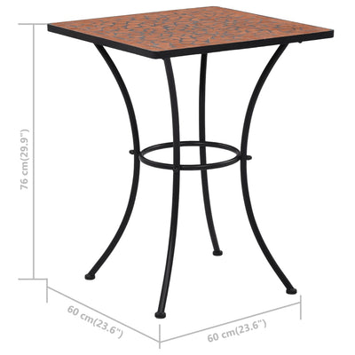 Mosaiikkibistropöytä terrakotta 60 cm keramiikka