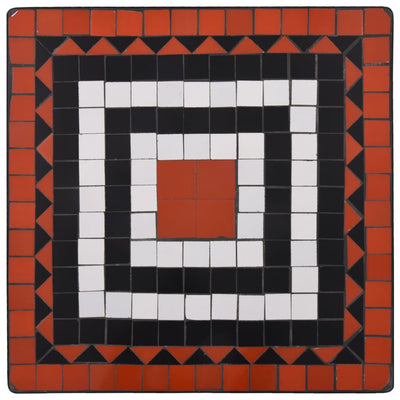 Mosaiikkibistropöytä terrakotta ja valkoinen 60 cm keramiikka