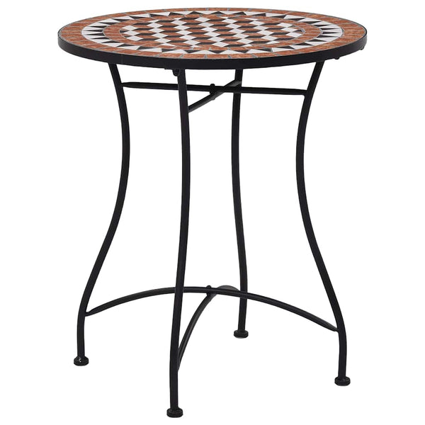 Mosaiikkibistropöytä ruskea 60 cm keramiikka