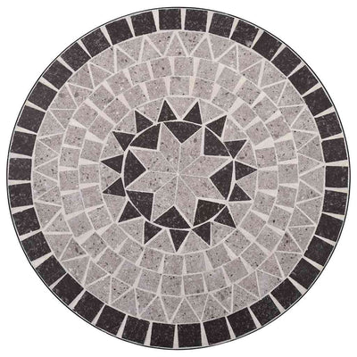 Mosaiikkibistropöytä harmaa 60 cm keramiikka