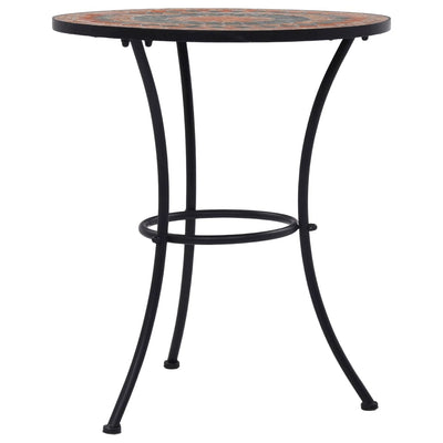 Mosaiikkibistropöytä oranssi/harmaa 60 cm keramiikka