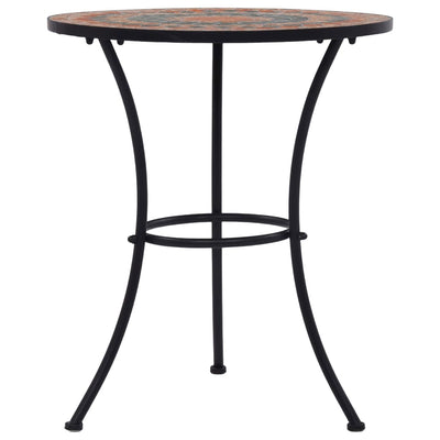 Mosaiikkibistropöytä oranssi/harmaa 60 cm keramiikka
