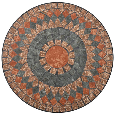 Mosaiikkibistropöytä oranssi/harmaa 60 cm keramiikka