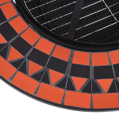 Terrakotta ja valk. mosaiikkipöytä tulisijalla Davarpanan 60cm (keramiikka)