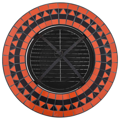 Terrakotta ja valk. mosaiikkipöytä tulisijalla Davarpanan 60cm (keramiikka)