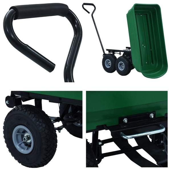 Vihreä puutarhan kippikärry Lutheran 300 kg 75 l