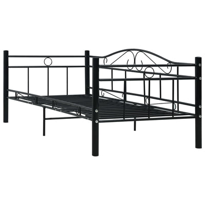 Päivävuoteenrunko musta metalli 90x200 cm