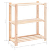 3-kerroksinen varastohylly 80x38x90 cm täysi mänty 150 kg