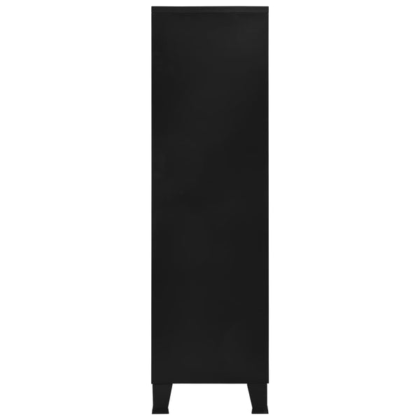 Vaatekaappi teollinen musta 90x40x140 cm teräs