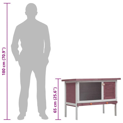 Ruskea kanin ulkohäkki Yvona 1 kerros (puu)