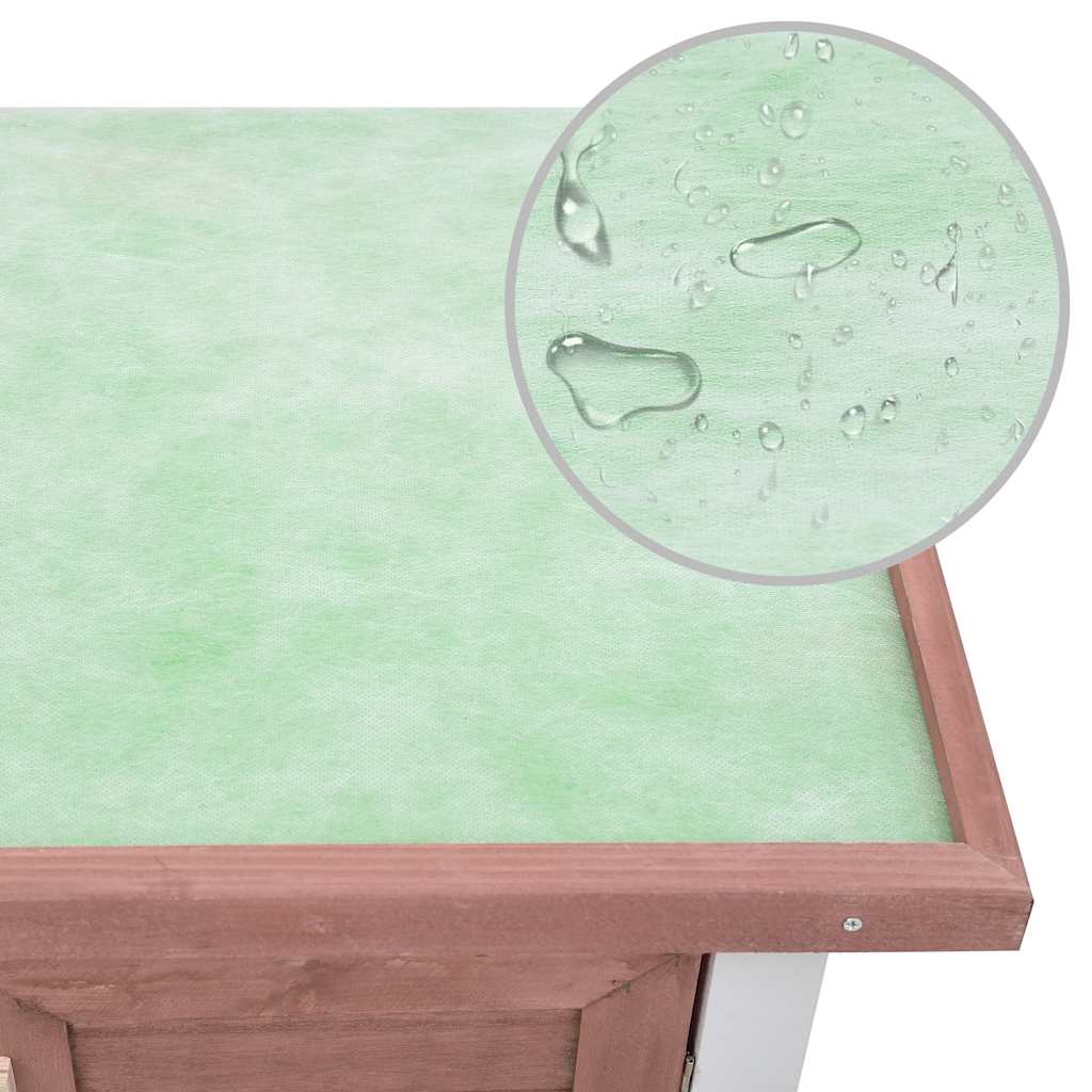 Kanin ulkohäkki 4 ovea ruskea puu