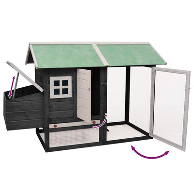 Harmaa kanahäkki Dancioniu 170x81x110cm (mänty ja kuusi)