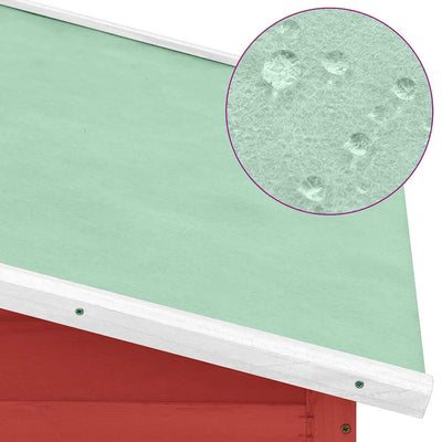 Punainen ja valkoinen kanakoppi pesälaatikolla Britonica (kuusi)