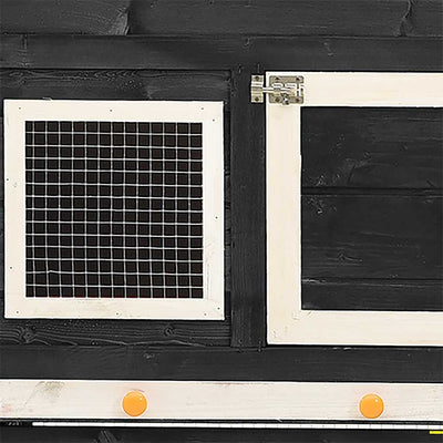 Harmaa ja valkoinen kaninkoppi Ika 140x63x120cm (kuusi)