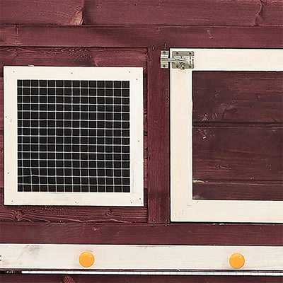 Mokka ja valkoinen kaninkoppi Ika 140x63x120cm (kuusi)