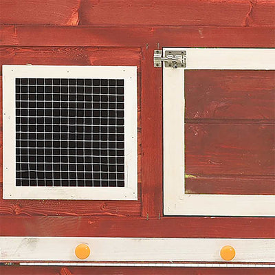 Punainen ja valkoinen kaninkoppi Ika 140x63x120cm (kuusi)