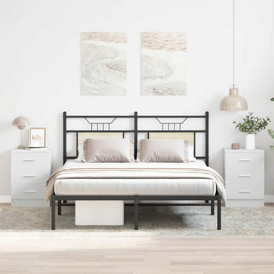 Valkoinen yöpöydät Hassan 38x35x56cm (2 kpl puinen)