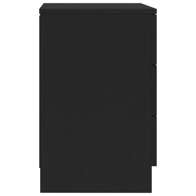 Yöpöydät 2 kpl musta 38x35x56 cm tekninen puu