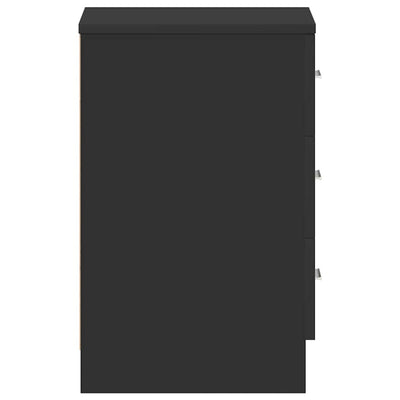 Musta yöpöydät Hassan 38x35x56cm (2 kpl puinen)