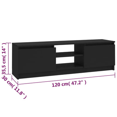 TV-taso musta 120x30x35,5 cm lastulevy