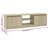 TV-taso Sonoma-tammi 120x30x35,5 cm tekninen puu