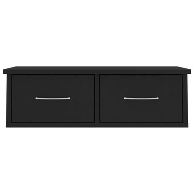 Seinälaatikkohylly musta 60x26x18,5 cm tekninen puu