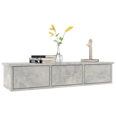 Seinälaatikkohylly betoninharmaa 88x26x18,5 cm tekninen puu