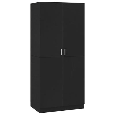 Vaatekaappi musta 80x52x180 cm tekninen puu