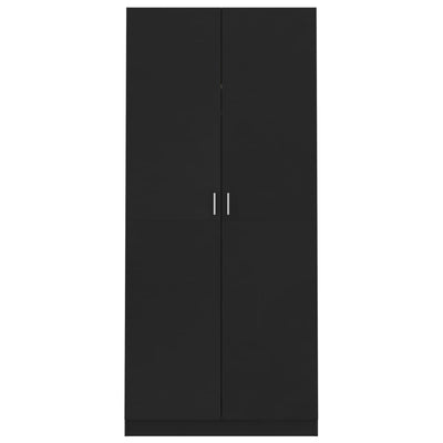 Vaatekaappi musta 90x52x200 cm tekninen puu
