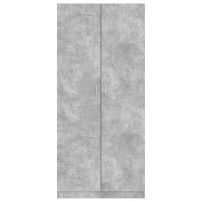 Vaatekaappi betoninharmaa 90x52x200 cm tekninen puu