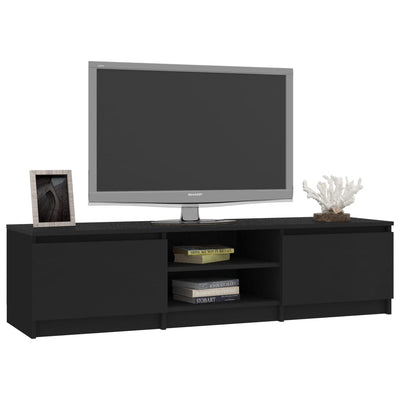 TV-taso musta 140x40x35,5 cm tekninen puu