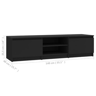 TV-taso musta 140x40x35,5 cm tekninen puu