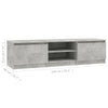 TV-taso betoninharmaa 140x40x35,5 cm tekninen puu