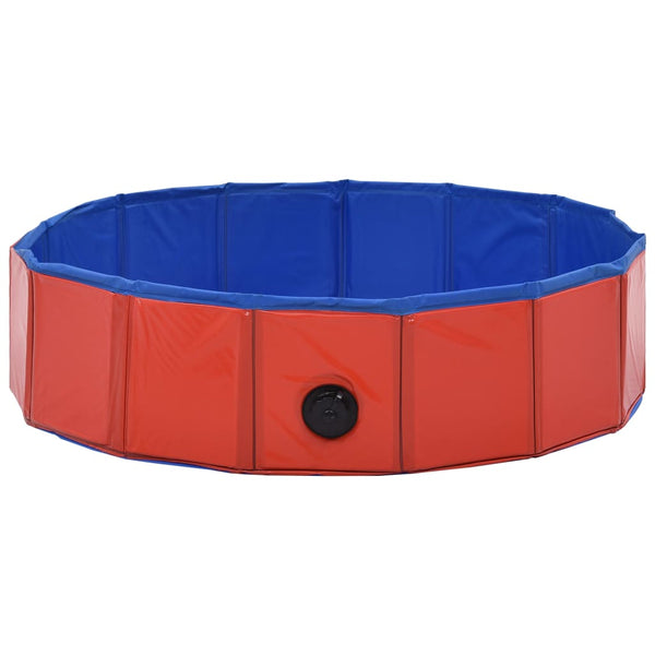 Punainen kokoontaitettava koiran uima-allas Atili 80x20cm (pvc)