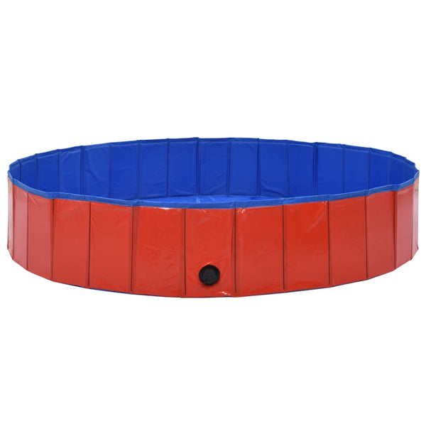 Kokoontaitettava koiran uima-allas punainen 160x30 cm PVC